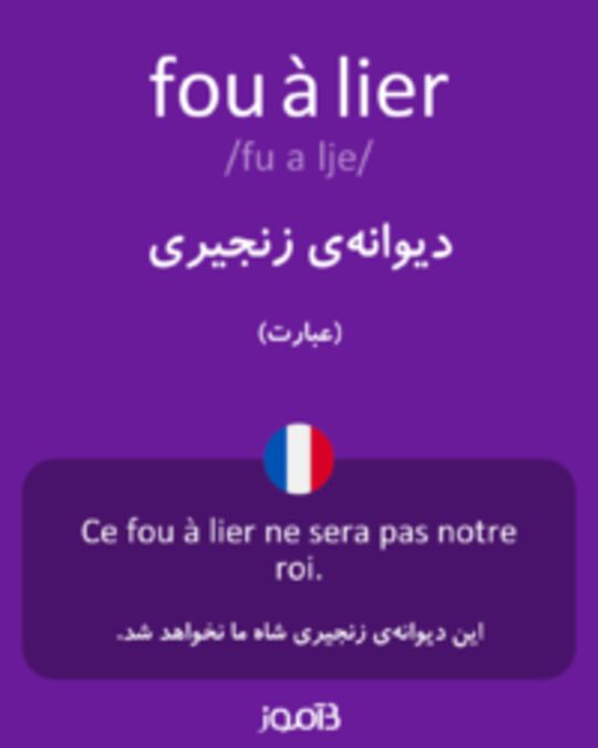  تصویر fou à lier - دیکشنری انگلیسی بیاموز