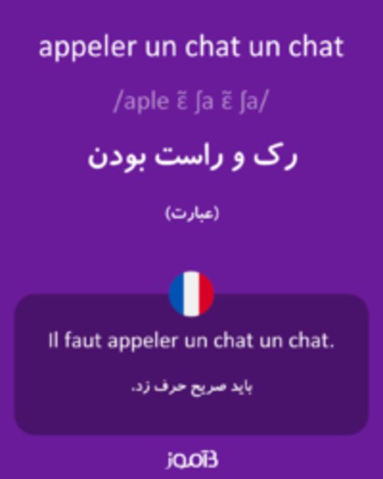  تصویر appeler un chat un chat - دیکشنری انگلیسی بیاموز