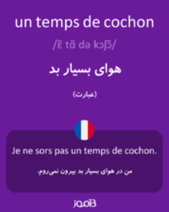  تصویر un temps de cochon - دیکشنری انگلیسی بیاموز