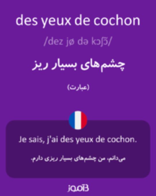  تصویر des yeux de cochon - دیکشنری انگلیسی بیاموز