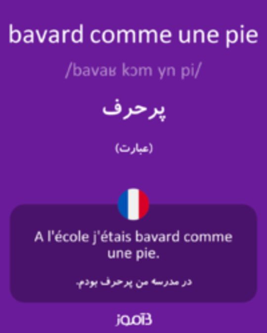  تصویر bavard comme une pie - دیکشنری انگلیسی بیاموز