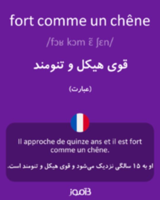  تصویر fort comme un chêne - دیکشنری انگلیسی بیاموز