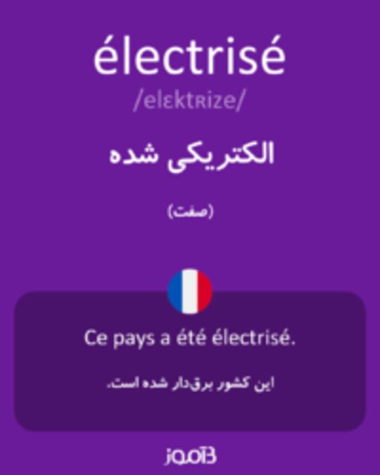  تصویر électrisé - دیکشنری انگلیسی بیاموز