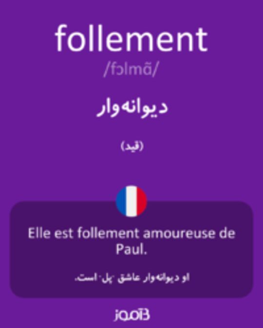  تصویر follement - دیکشنری انگلیسی بیاموز