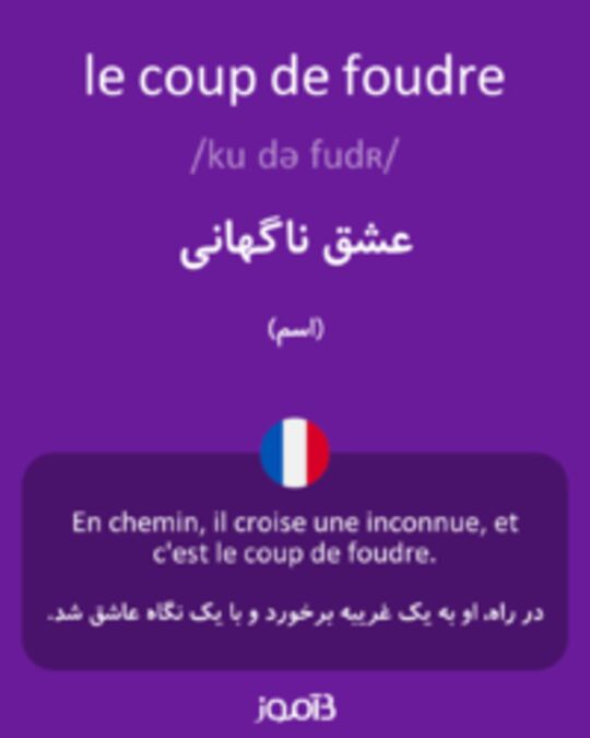  تصویر le coup de foudre - دیکشنری انگلیسی بیاموز