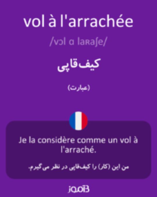  تصویر vol à l'arrachée - دیکشنری انگلیسی بیاموز