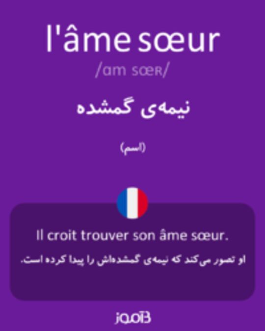  تصویر l'âme sœur - دیکشنری انگلیسی بیاموز