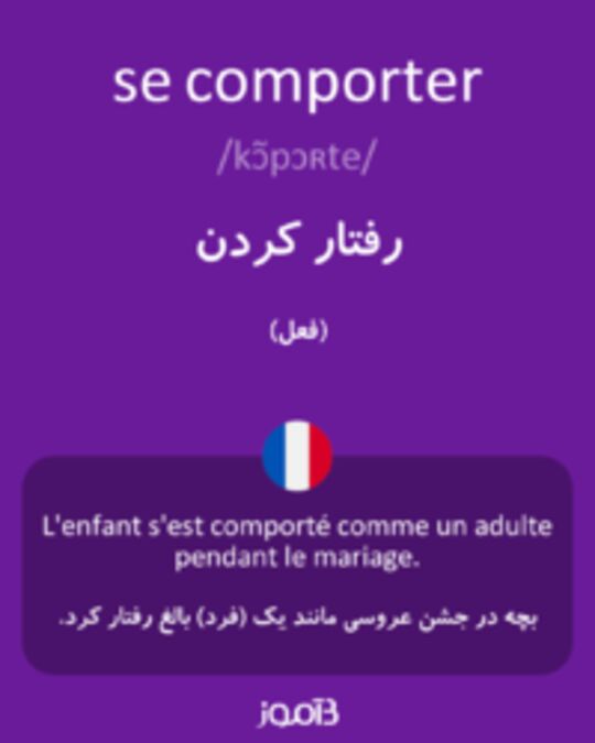  تصویر se comporter - دیکشنری انگلیسی بیاموز