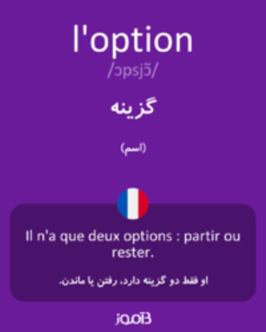  تصویر l'option - دیکشنری انگلیسی بیاموز