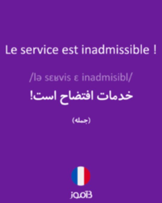  تصویر Le service est inadmissible ! - دیکشنری انگلیسی بیاموز