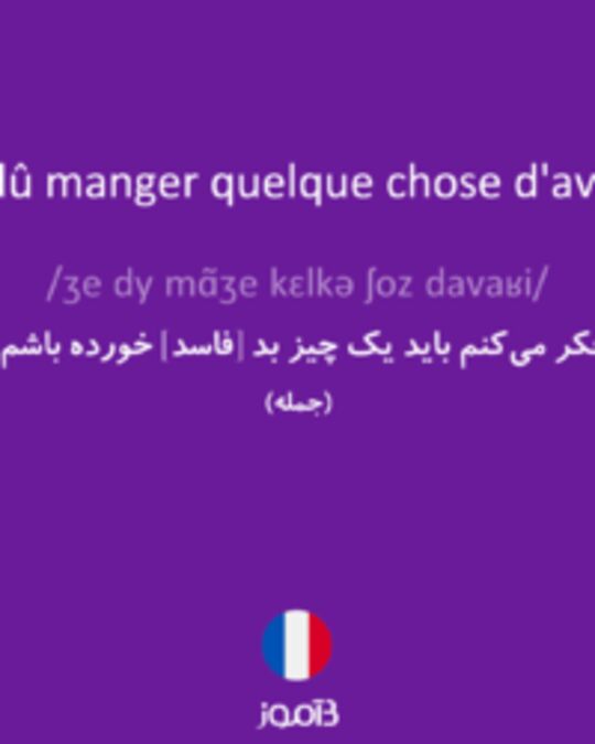  تصویر J'ai dû manger quelque chose d'avarié. - دیکشنری انگلیسی بیاموز