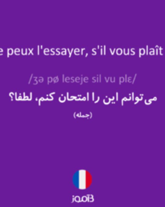  تصویر Je peux l'essayer, s'il vous plaît ? - دیکشنری انگلیسی بیاموز