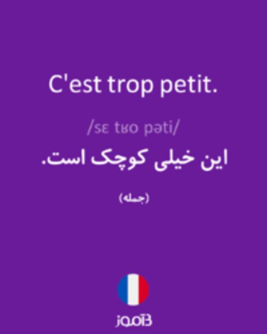  تصویر C'est trop petit. - دیکشنری انگلیسی بیاموز