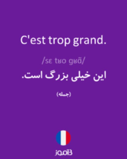  تصویر C'est trop grand. - دیکشنری انگلیسی بیاموز