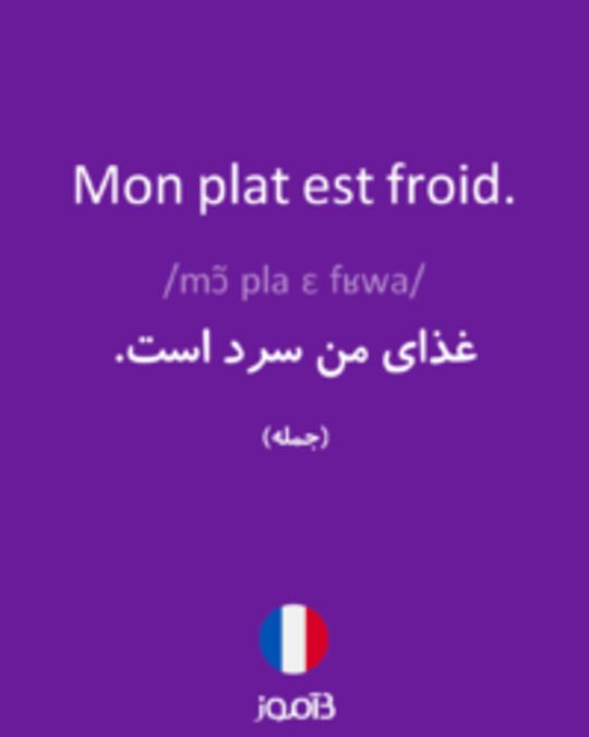  تصویر Mon plat est froid. - دیکشنری انگلیسی بیاموز