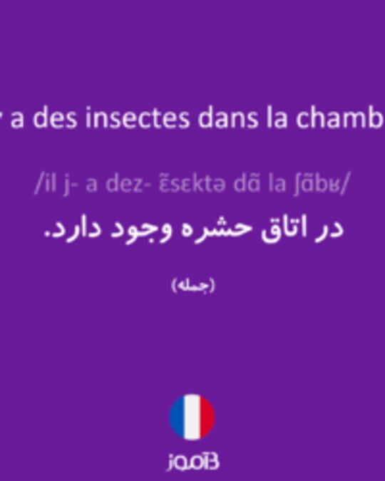  تصویر Il y a des insectes dans la chambre. - دیکشنری انگلیسی بیاموز