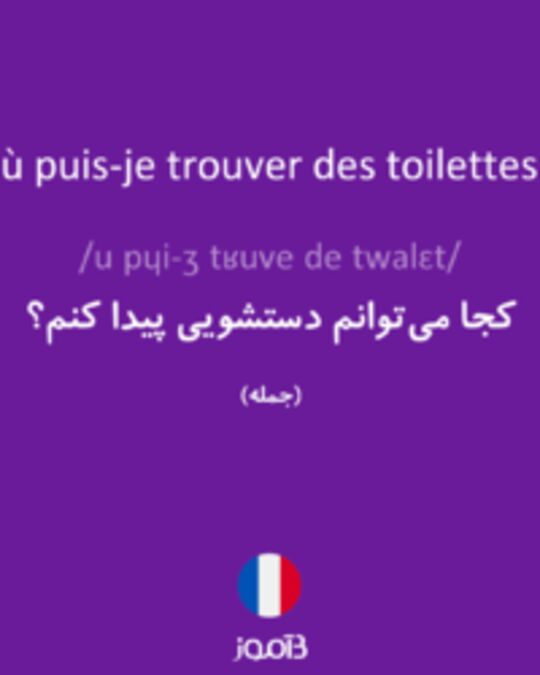  تصویر Où puis-je trouver des toilettes ? - دیکشنری انگلیسی بیاموز