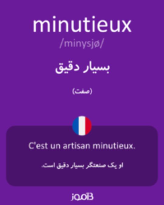  تصویر minutieux - دیکشنری انگلیسی بیاموز