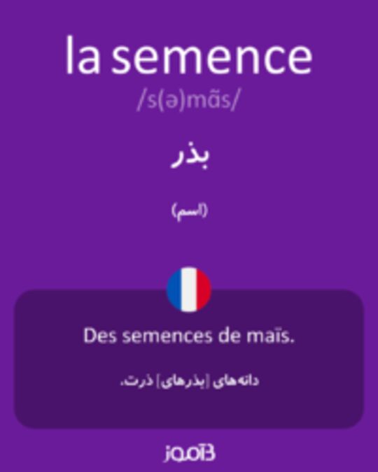  تصویر la semence - دیکشنری انگلیسی بیاموز