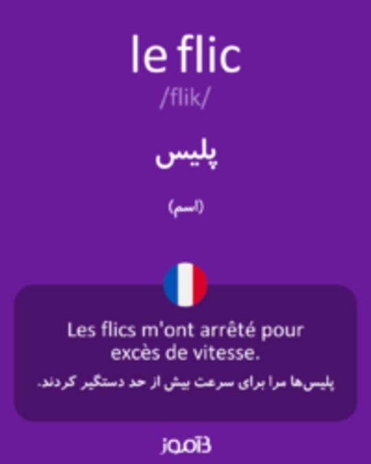  تصویر le flic - دیکشنری انگلیسی بیاموز