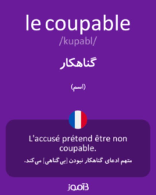  تصویر le coupable - دیکشنری انگلیسی بیاموز