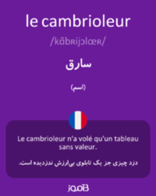  تصویر le cambrioleur - دیکشنری انگلیسی بیاموز