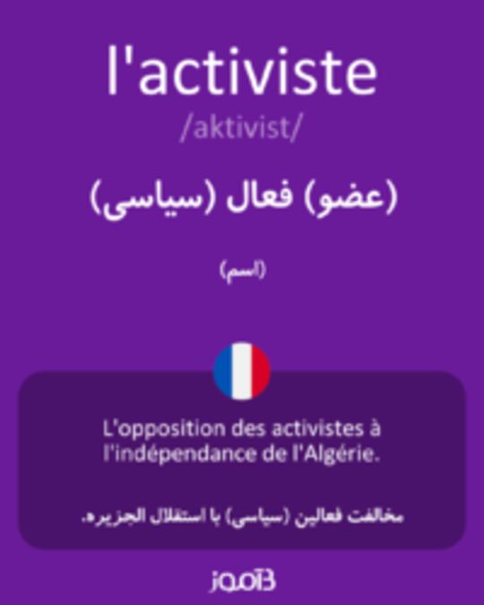  تصویر l'activiste - دیکشنری انگلیسی بیاموز