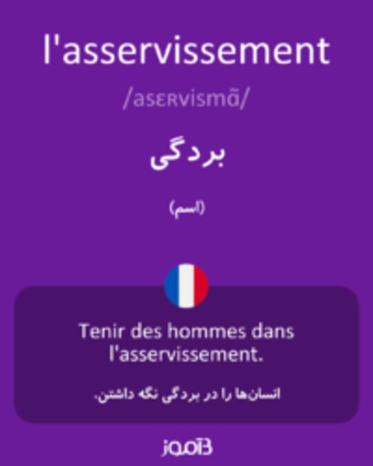  تصویر l'asservissement - دیکشنری انگلیسی بیاموز