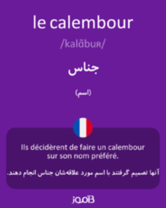  تصویر le calembour - دیکشنری انگلیسی بیاموز