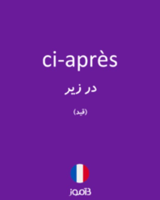  تصویر ci-après - دیکشنری انگلیسی بیاموز