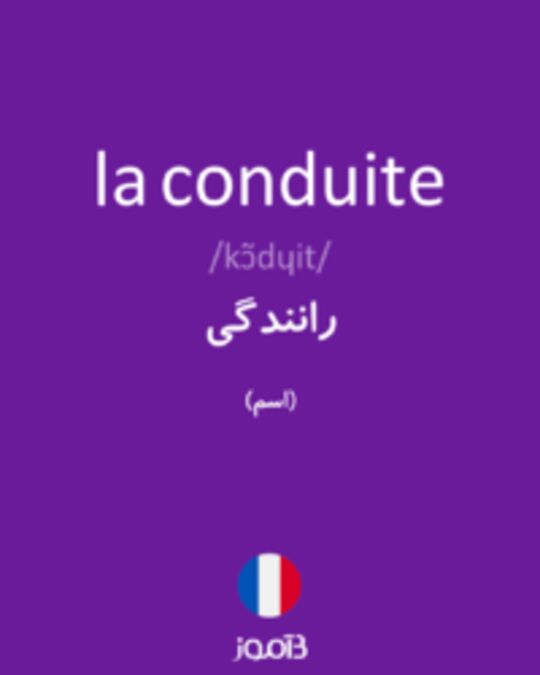  تصویر la conduite - دیکشنری انگلیسی بیاموز