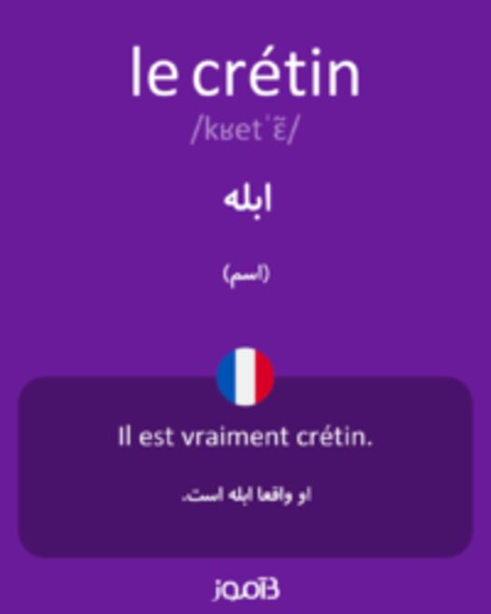  تصویر le crétin - دیکشنری انگلیسی بیاموز