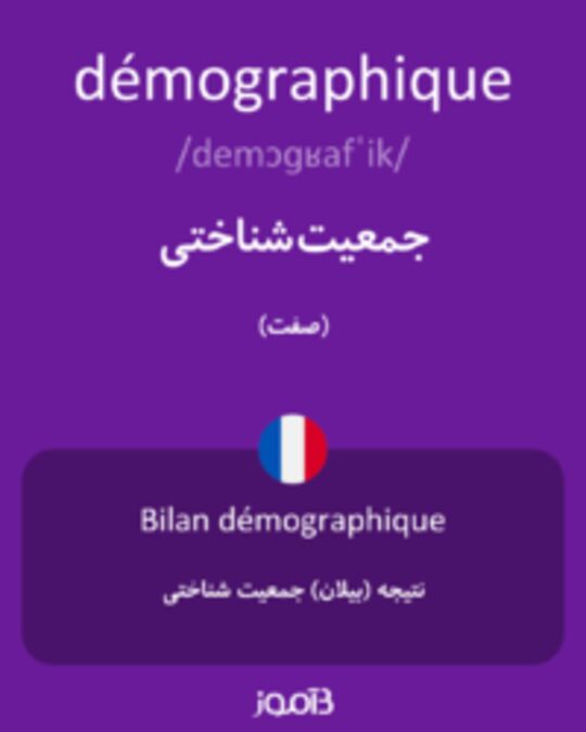  تصویر démographique - دیکشنری انگلیسی بیاموز