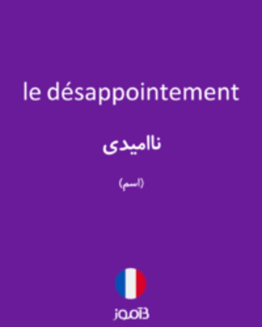  تصویر le désappointement - دیکشنری انگلیسی بیاموز