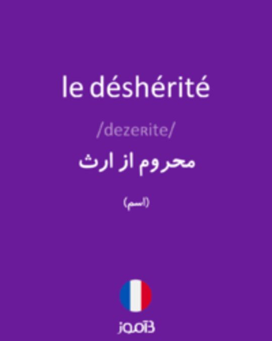  تصویر le déshérité - دیکشنری انگلیسی بیاموز