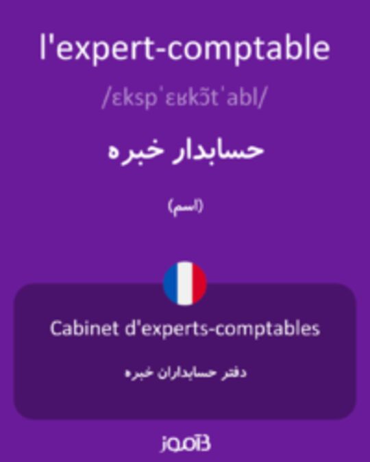  تصویر l'expert-comptable - دیکشنری انگلیسی بیاموز