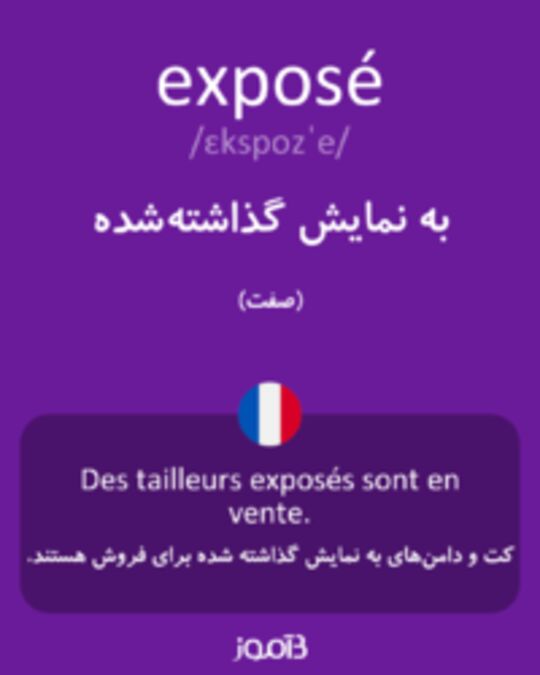  تصویر exposé - دیکشنری انگلیسی بیاموز