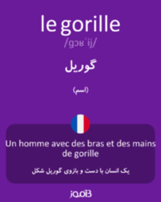  تصویر le gorille - دیکشنری انگلیسی بیاموز