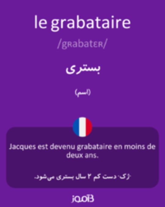  تصویر le grabataire - دیکشنری انگلیسی بیاموز