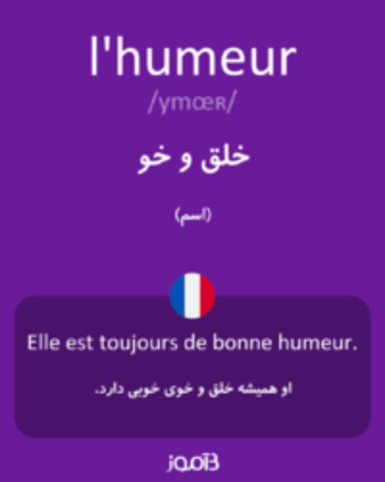  تصویر l'humeur - دیکشنری انگلیسی بیاموز