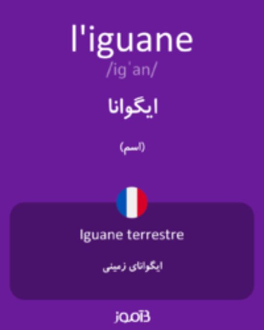  تصویر l'iguane - دیکشنری انگلیسی بیاموز