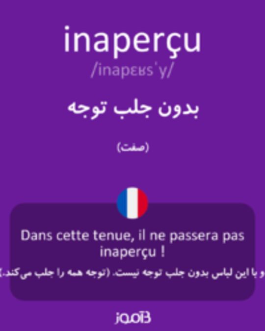  تصویر inaperçu - دیکشنری انگلیسی بیاموز