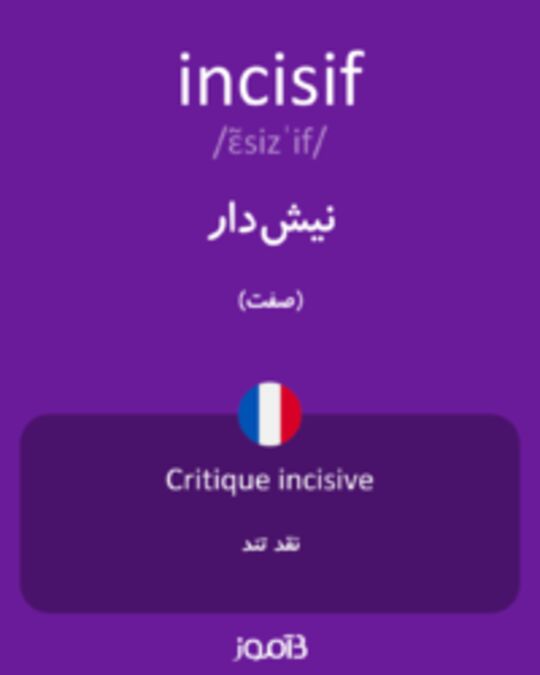  تصویر incisif - دیکشنری انگلیسی بیاموز