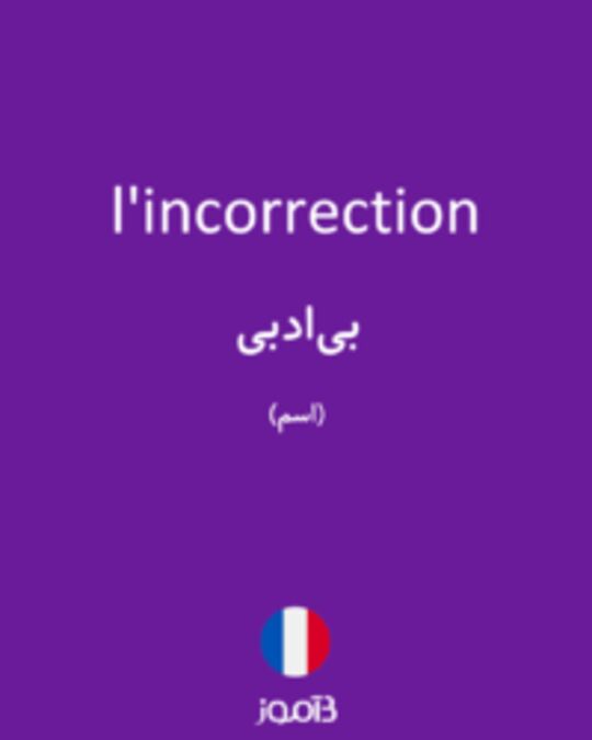  تصویر l'incorrection - دیکشنری انگلیسی بیاموز