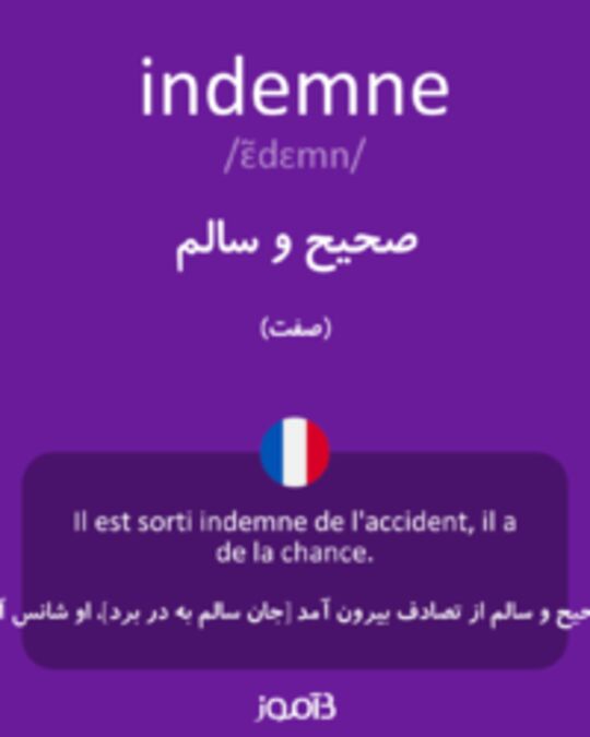  تصویر indemne - دیکشنری انگلیسی بیاموز