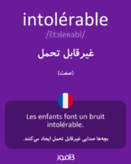  تصویر intolérable - دیکشنری انگلیسی بیاموز