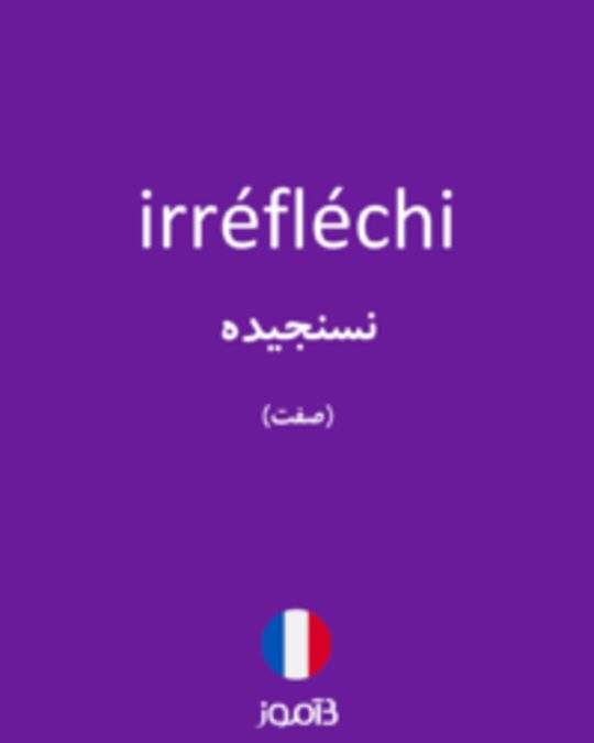  تصویر irréfléchi - دیکشنری انگلیسی بیاموز