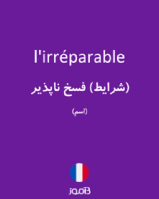  تصویر l'irréparable - دیکشنری انگلیسی بیاموز