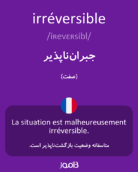  تصویر irréversible - دیکشنری انگلیسی بیاموز