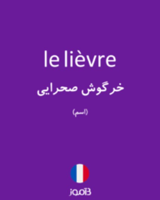  تصویر le lièvre - دیکشنری انگلیسی بیاموز